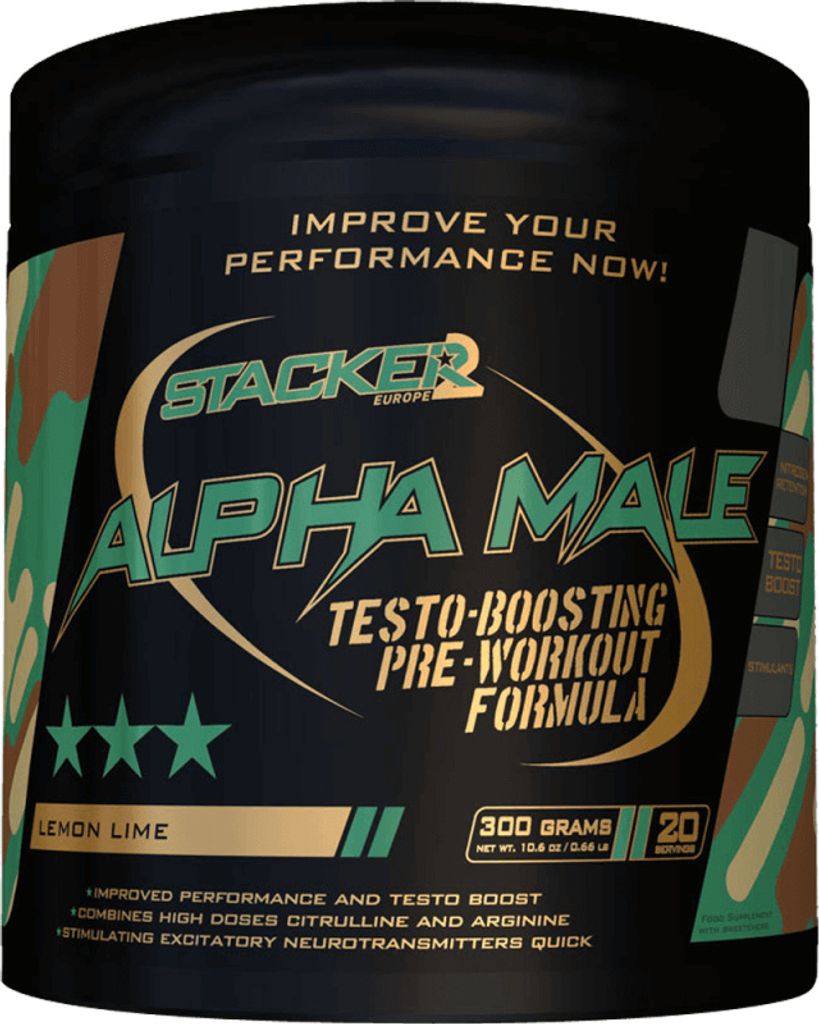 Stacker2 Alpha Male (20 serv) Lemon Lime - Testosteron Booster - Testo-Booster-Komplex