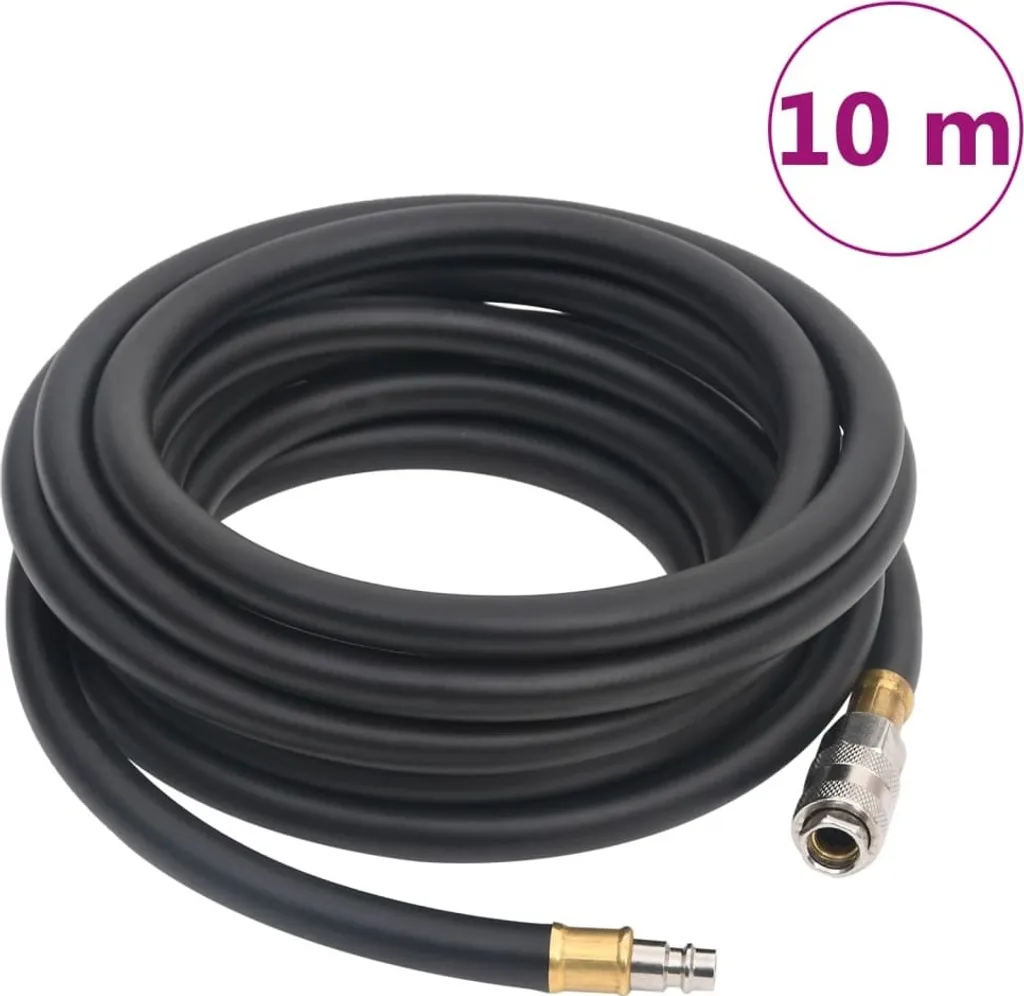 Tuyau d'air hybride noir 0,6" 10m en caoutchouc et PVC robuste