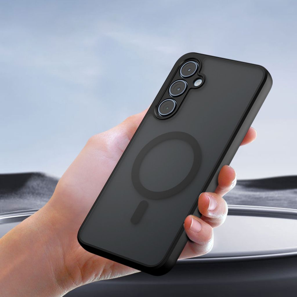 INF Samsung Galaxy S24Plus TPU Handyhülle Schwarz Matte Magnetische Stoßfeste Schutzhülle Modell 6