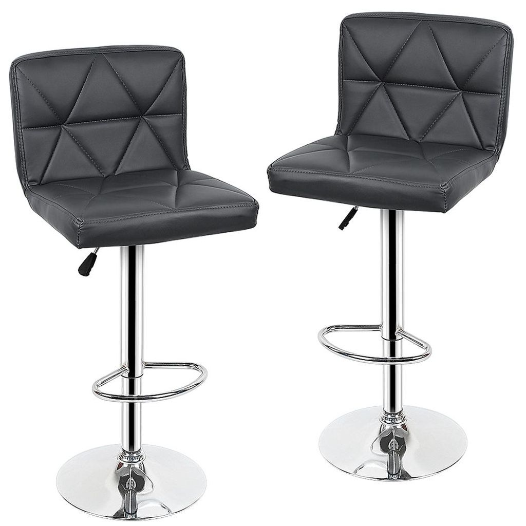 Lot de 2 tabourets de bar avec dossier en similicuir, Image du produit 