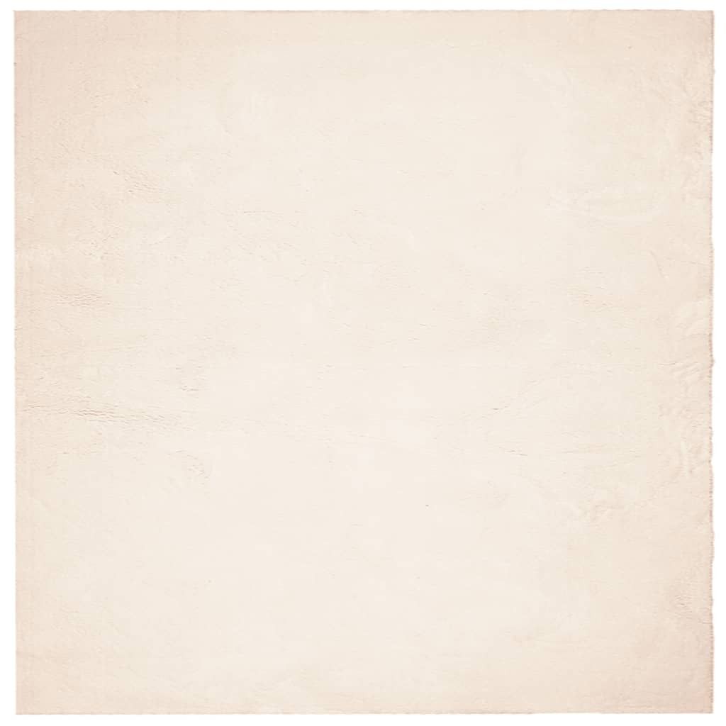 Teppich HUARTE Kurzflor Weich und Waschbar Beige 120x120 cm