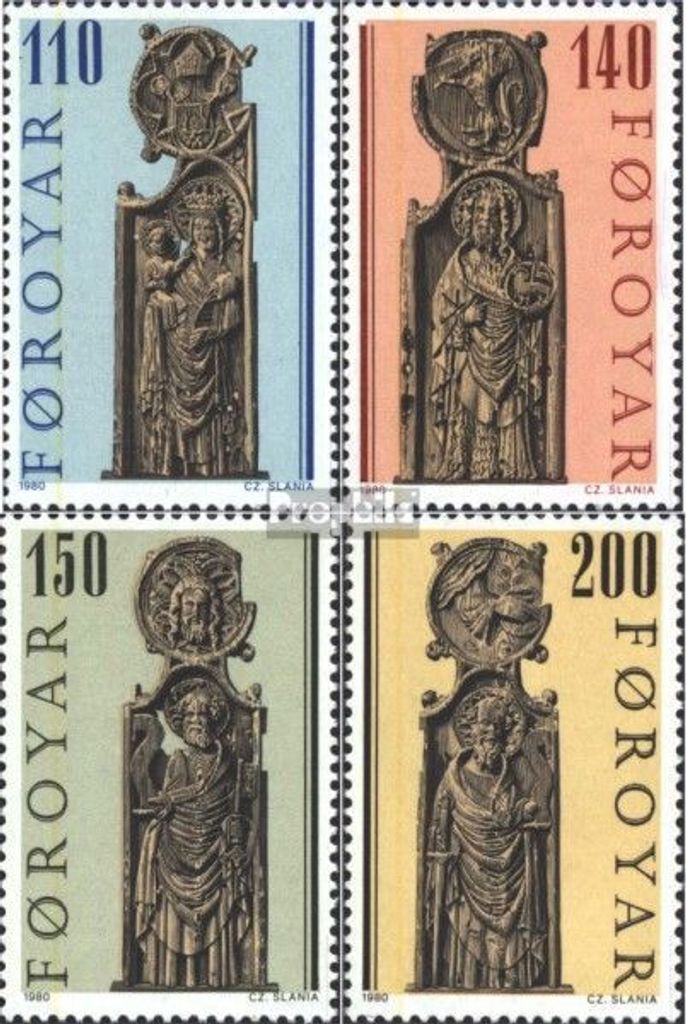 Briefmarken Dänemark - Färöer 1980 Mi 55-58 (kompl.Ausg.) postfrisch Kirchengestühl