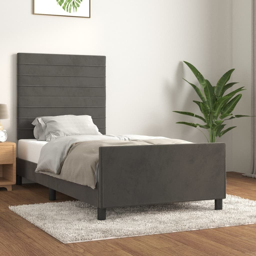 Maison Exclusive - Bettgestell ohne Matratze Dunkelgrau 90x200 cm Samt