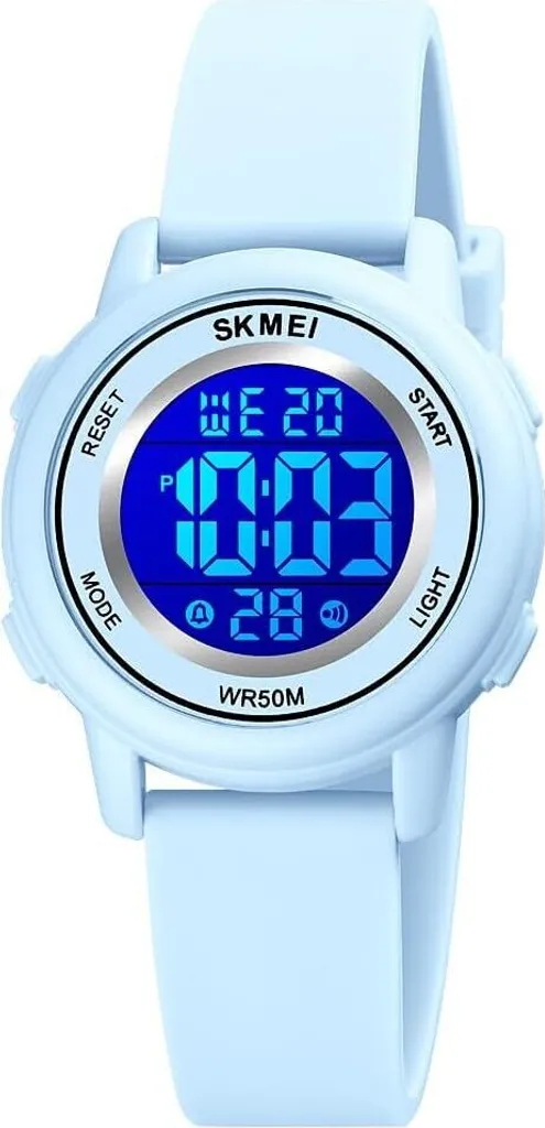 Gosasa Orologio Digitale Donna Sportivo - LED Retroilluminato, Calendario Sveglia, 3 ATM Impermeabile, Cinturino In Gomma Bianco - 4