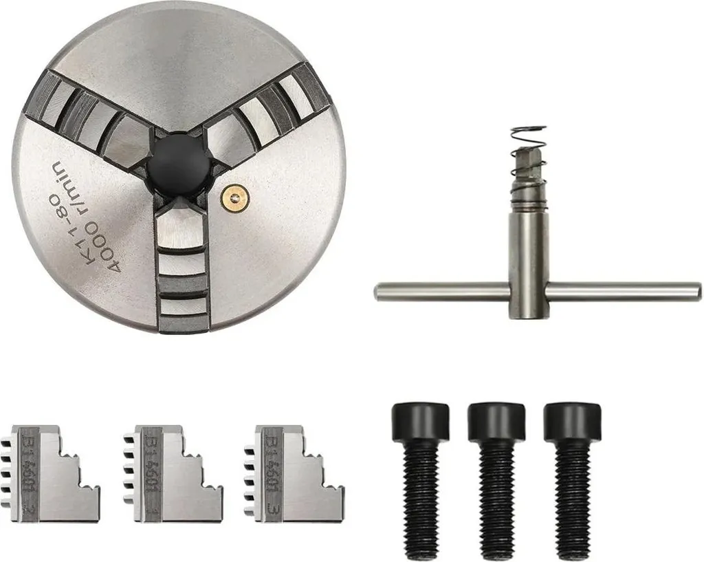Mandrin de tour auto-centrant 3 mors réglable pour outillage métal