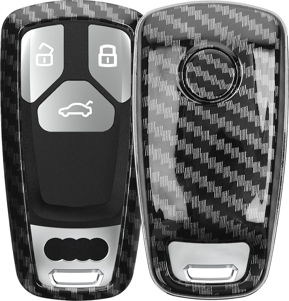 kwmobile Autoschlüssel Hülle kompatibel mit Audi 3-Tasten Smartkey Autoschlüssel (nur Keyless Go) - Hardcover Schutzhülle Schlüsselhülle Cove...