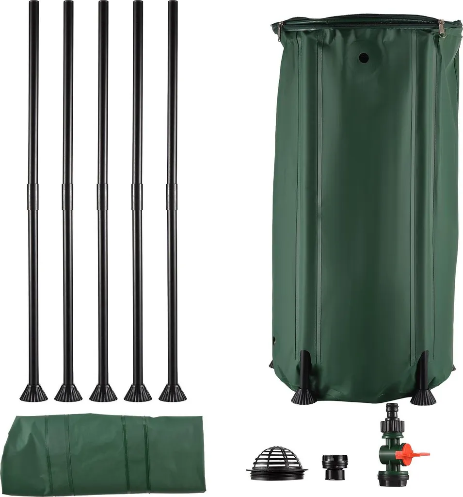 Récupérateur d'eau de pluie 100L pliable en bâche PVC 500D ultra robuste