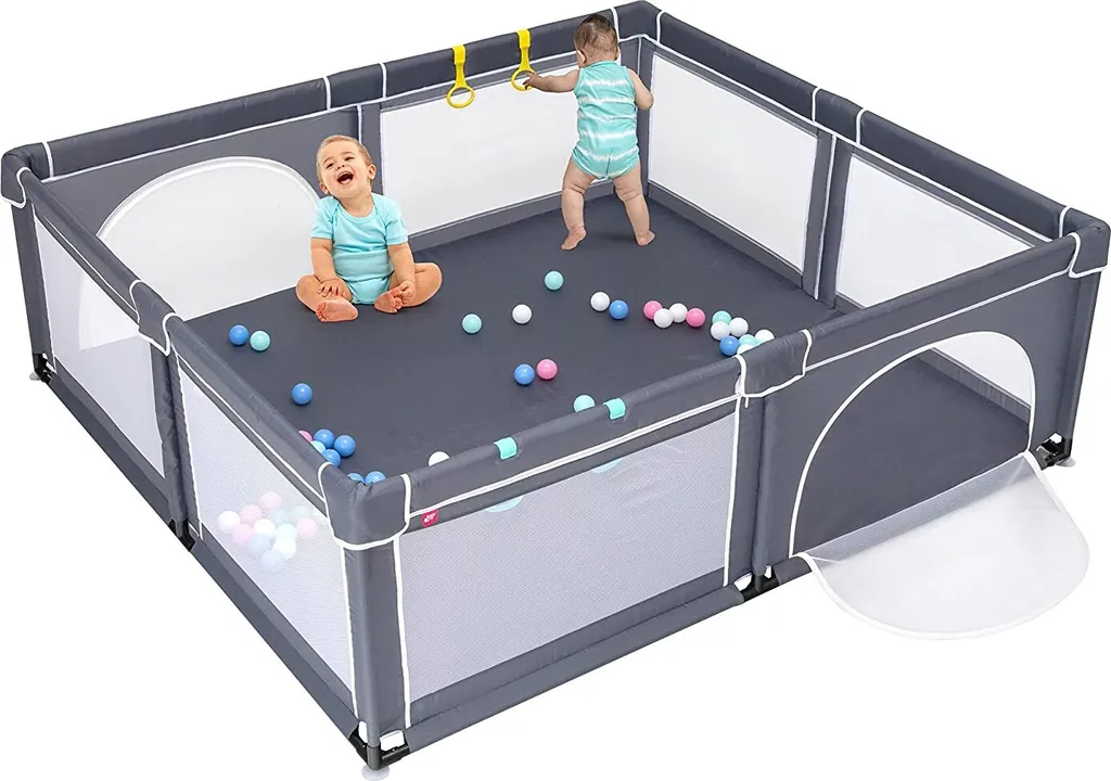 Aire de Jeu Bébé Sécurisée avec 50 Balles pour Salon et Chambre Enfant