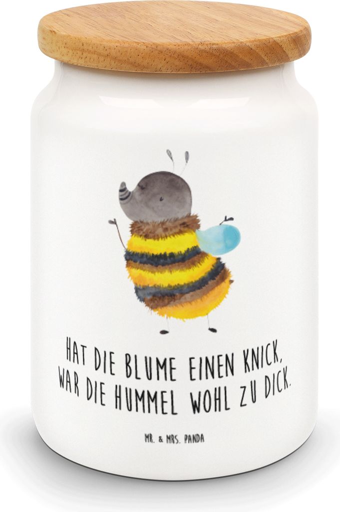Mr. & Mrs. Panda Kaffeedose Hummel flauschig - Weiß - Geschenk, Biene, Teedose, Blume, Vorratsbehälter, Keksdose, zuckerdose, Dose, Natur, Gute L...