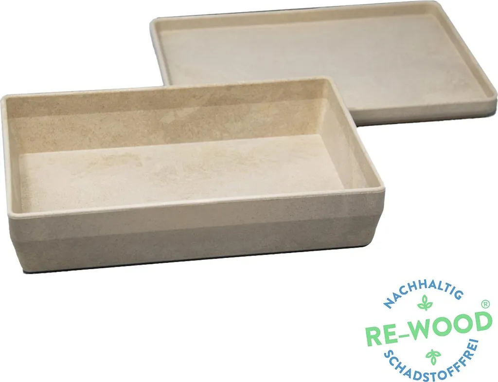 Wissner Boîte de Rangement en RE-Wood avec Couvercle Coloris Naturel