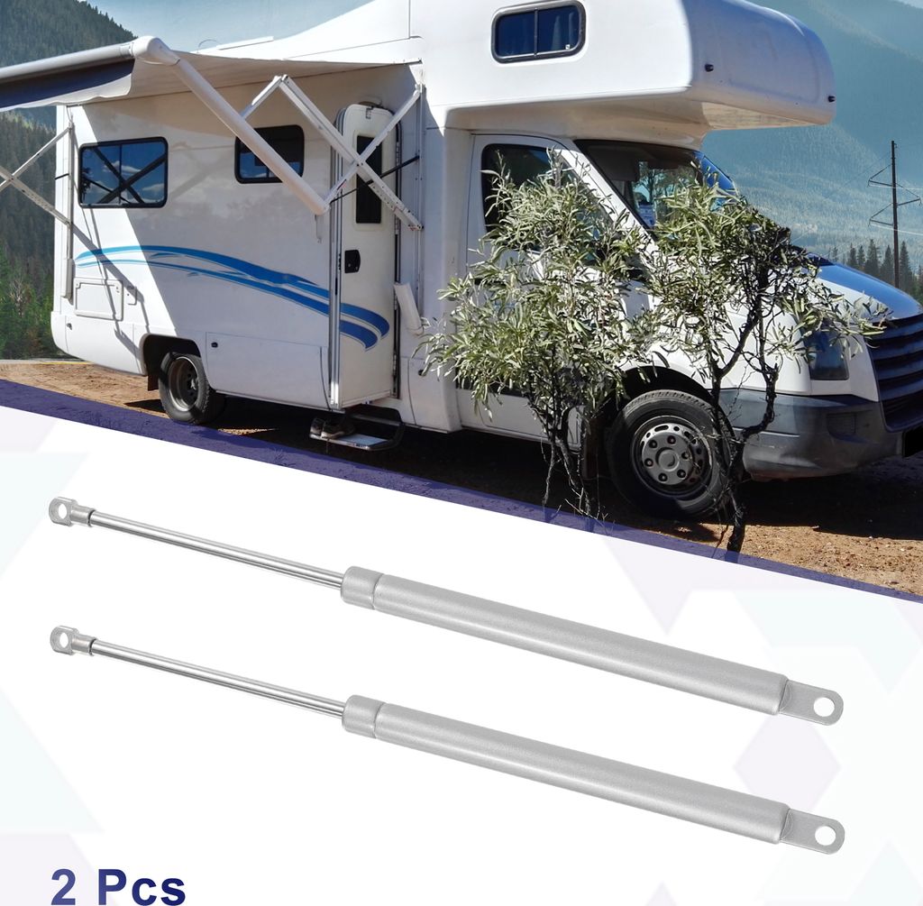 2 Stück 15 Zoll 55Ib/245N Silberton Lift Supports Struts Shocks Gas Spring Universal für Wohnmobil Auto LKW Bootsfenster Schranktürabdeckungen
