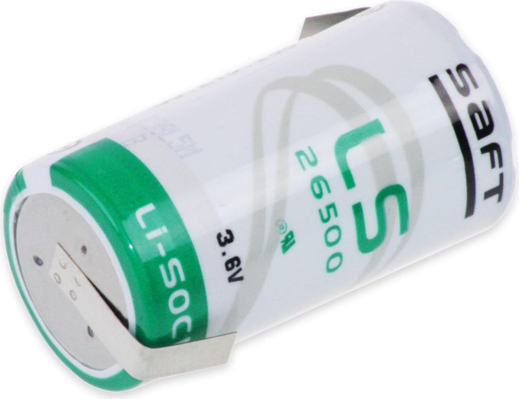 SAFT Lithium-Batterie LS 26500, C (Baby), mit Z-Lötfahne, 3,6 V-, 7700 mAh