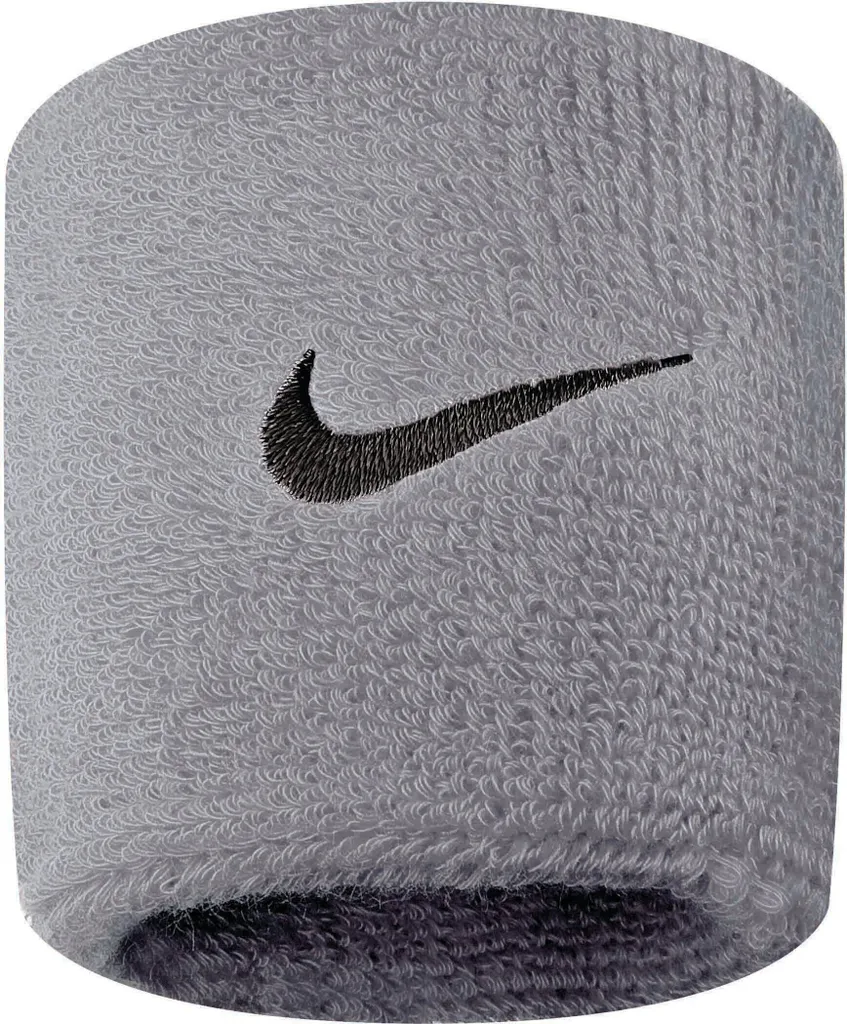 Poignets Nike Swoosh 9380/4 en Tissu Éponge Absorbant Gris Anthracite