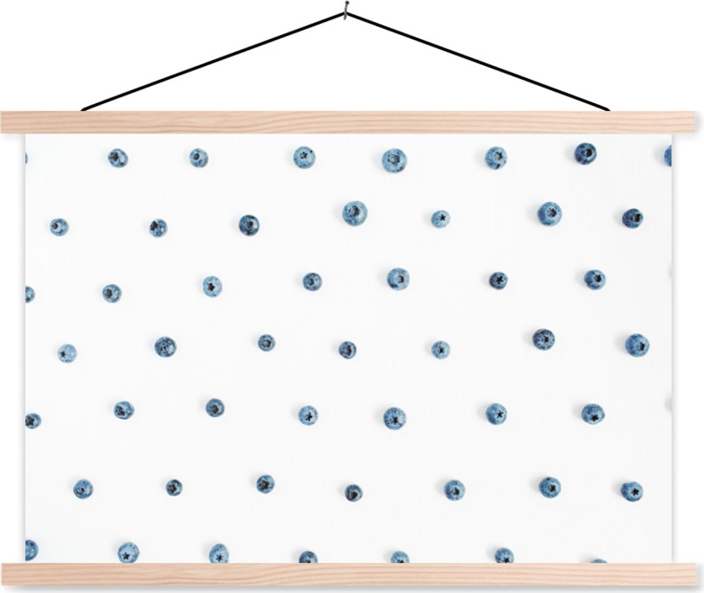 MuchoWow Textilposter Sommer - Beere - Weiß 60x40 cm mit holzfarbenen Rahmen - Bilder