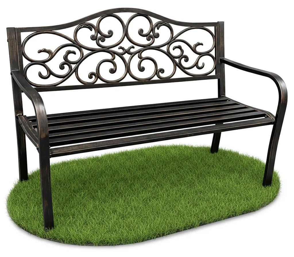 Banc Extérieur Irga Noir 41x62x58 cm en Matériau Durable Haute Qualité