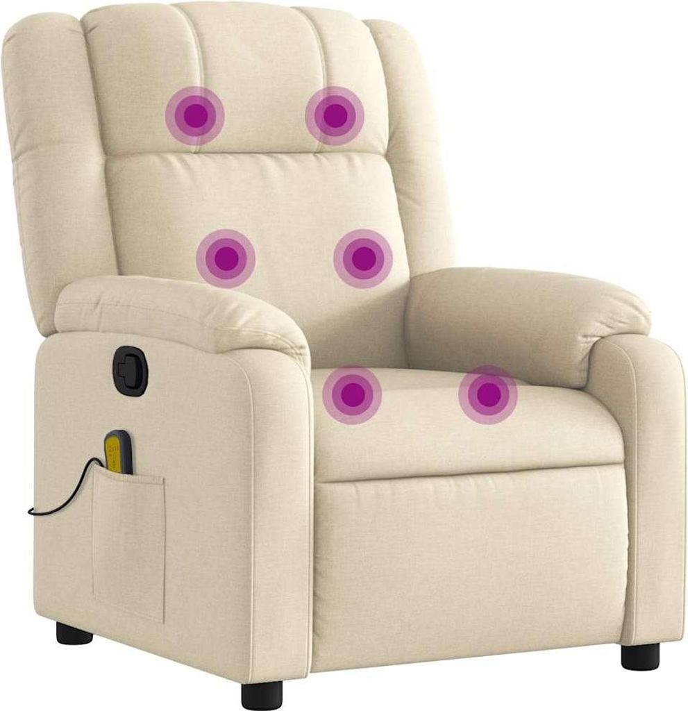 vidaXL Massagesessel Creme Stoff