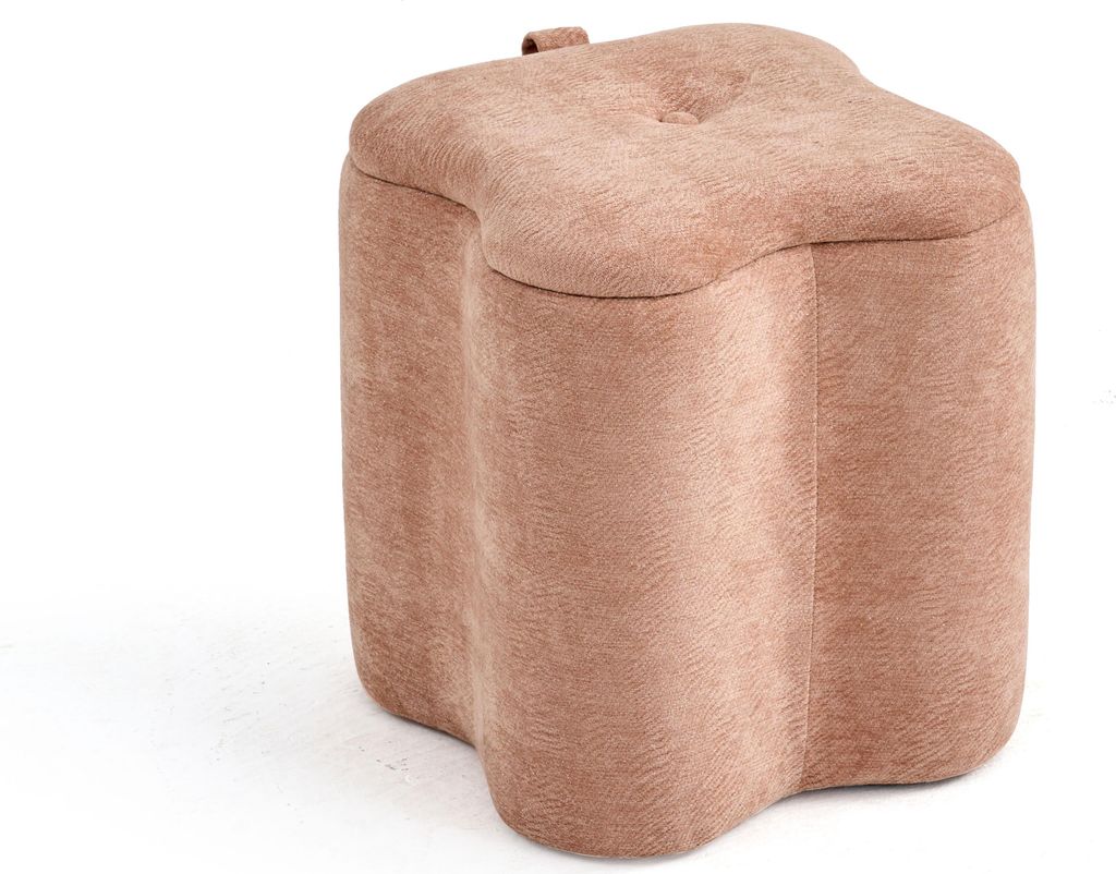 Pouf aus glitzerndem Samt in Kleeblattform mit Griff – originelles, elegantes und praktisches Design für Wohnzimmer und Schlafzimmer – LUCKY ...