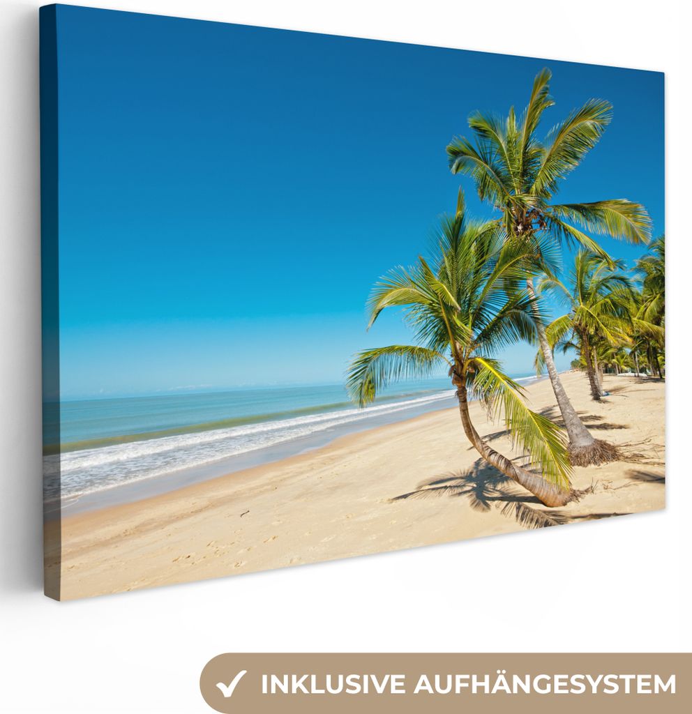 OneMillionCanvasses - Leinwandbilder - 140x90 cm, Strand - Meer - Palme, Wandbilder Kunstdruck Wanddekoration