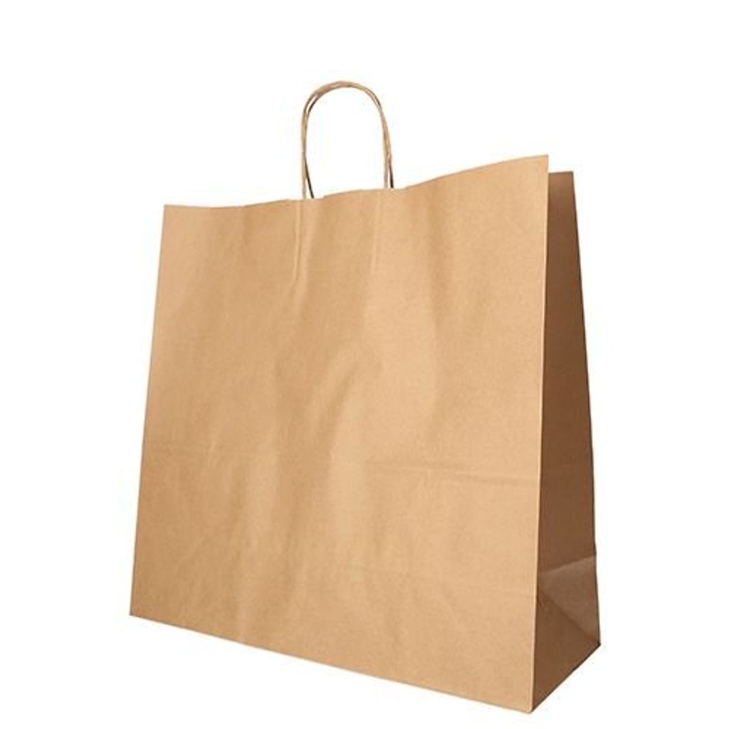 Papstar Papiertüten 35 x 35 x 14 cm braun mit gedrehtem Tragegriff 10 x 25 Stück
