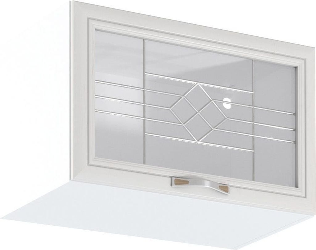 Küchenglasschrank 60 cm Küchenhängeschrank Küchenmöbel, Sycylia Weiß Creme G60KSN Weiß/Creme
