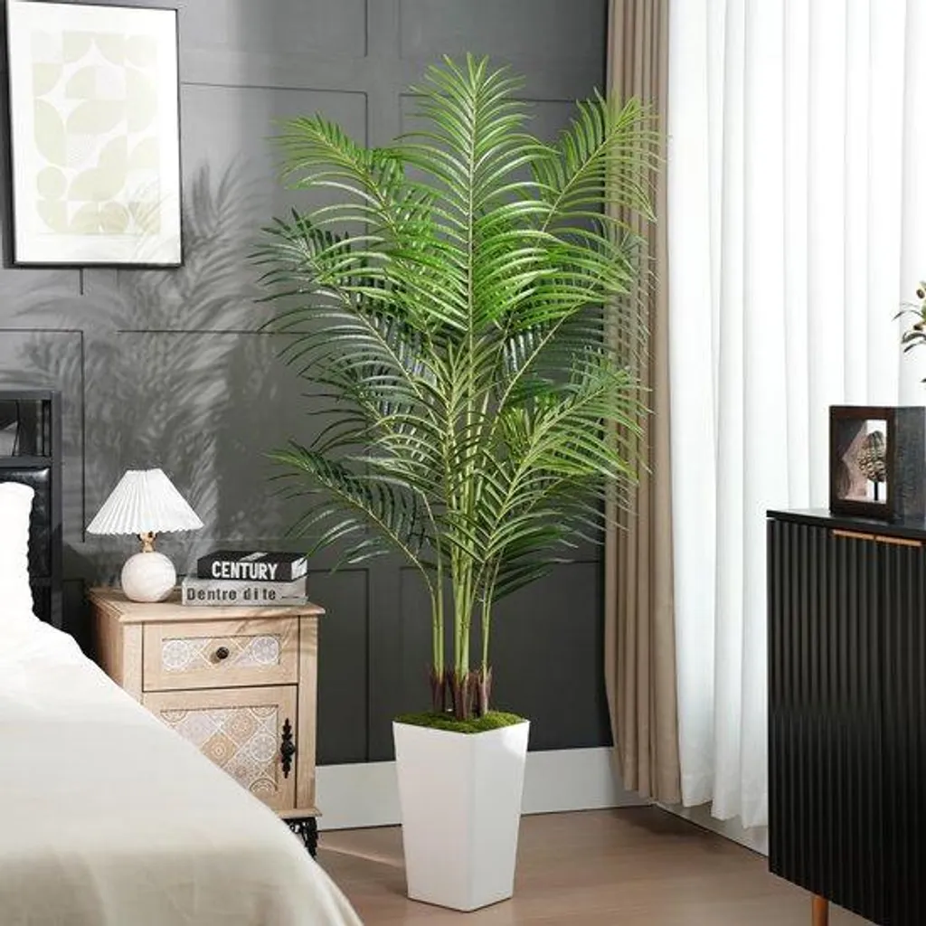 Plante Artificielle Palmier Géant 180 cm 13 Tiges pour Salon