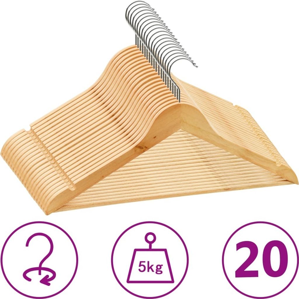 "2026 Promotion" 20 Stk. - Hohe Qualität - Kleiderbügel-Set Rutschfest Hartholz - Kleiderbügel CC3186