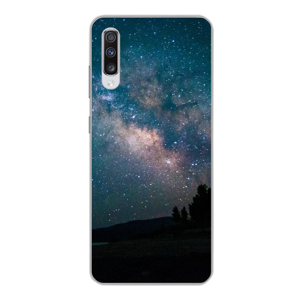 MuchoWow Handyhülle Schutzhülle Hülle für Samsung Galaxy A70 Sterne - Planeten - Galaxie - Jungen - Mädchen - Kinder Silikon Softcase Handy ...