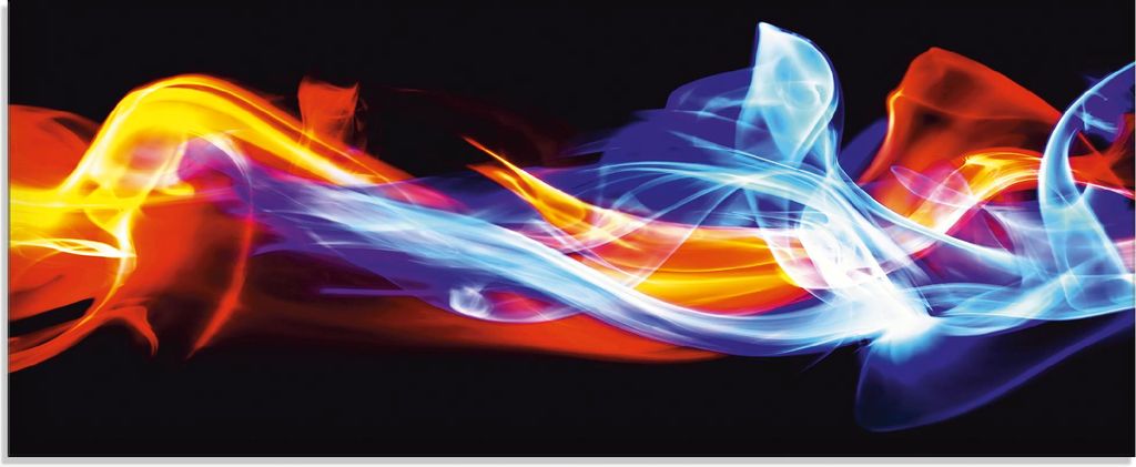 ARTland Glasbild Feuer und Eis Größe: 125x50 cm