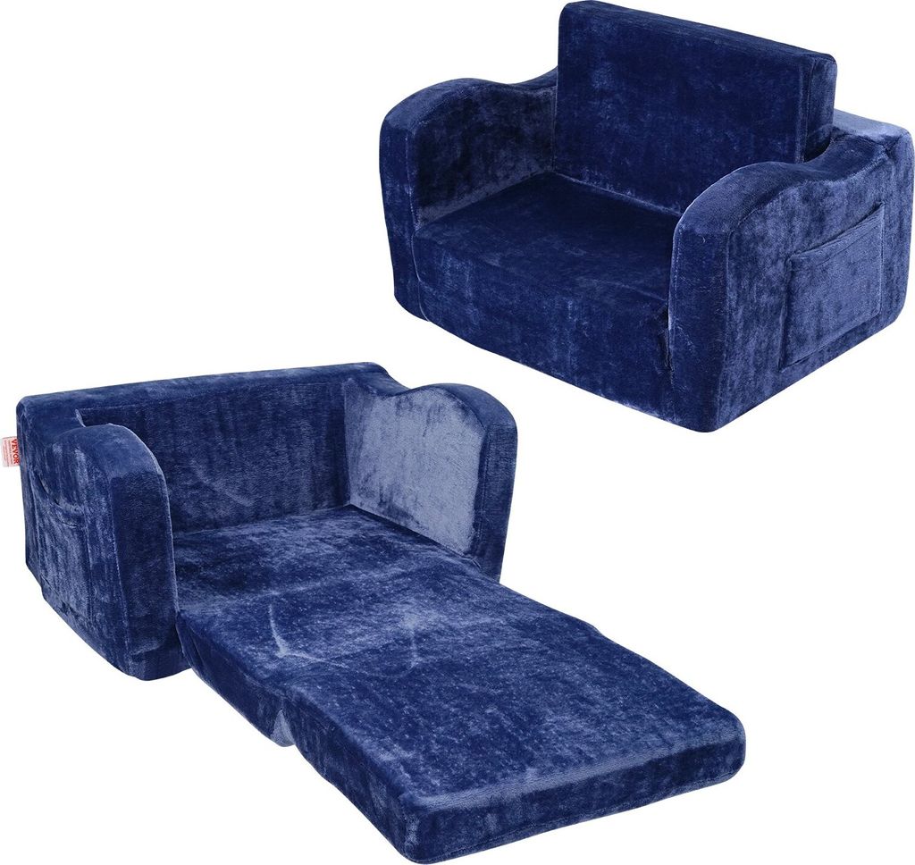 Kindersofa Kindercouch Kindersessel Faltbar 104x58x32cm Kindermöbel Blau