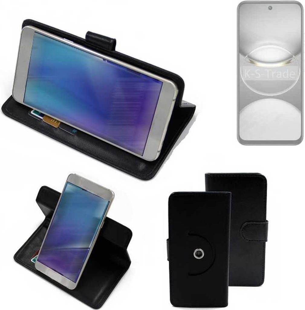 K-S-Trade Case Schutzhülle Handyhülle kompatibel mit Tecno Spark 30C Flipcase Smartphone Cover Handy Schutz Tasche Klapphülle Walletcase schwarz