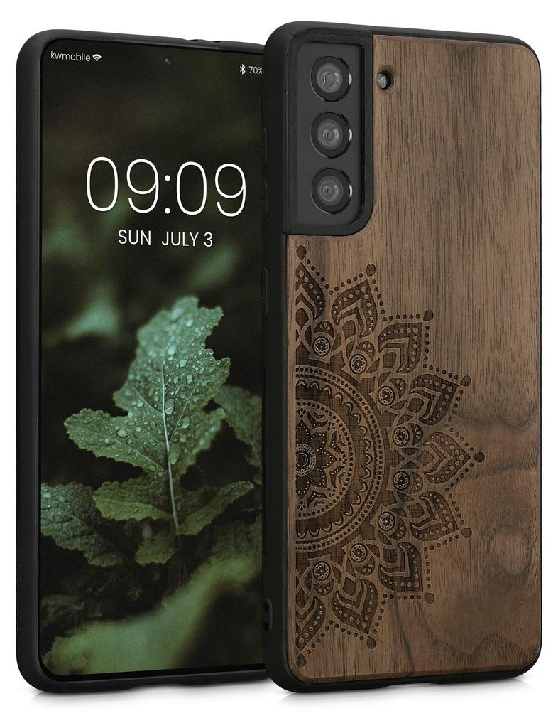 kwmobile Handyhülle für Samsung Galaxy S21 Hülle Holz - Produktbild 
