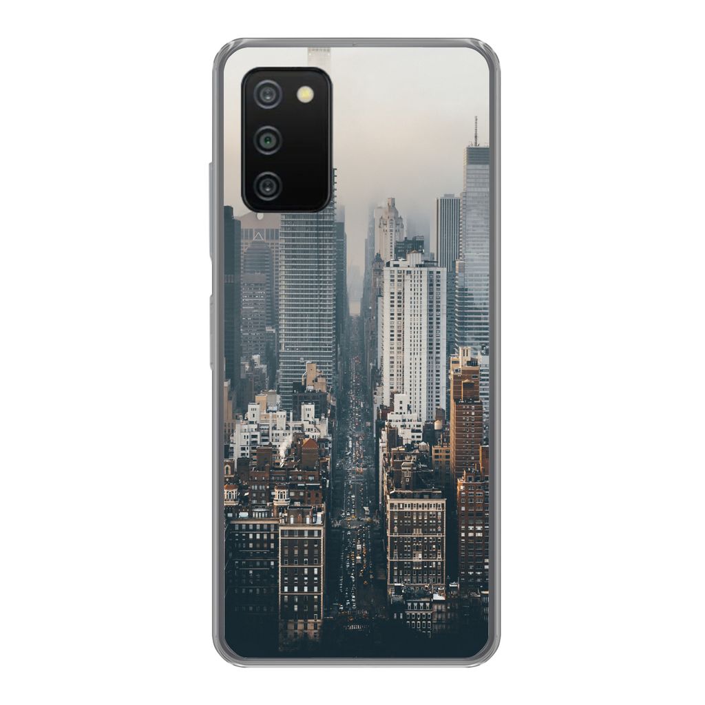 MuchoWow Handyhülle Schutzhülle Hülle für Samsung Galaxy A03s Skyline von New York Silikon Softcase Handy Hülle - Schutz