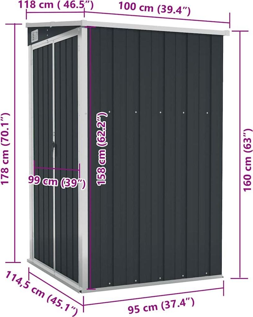 Produktbild von Wandmontage Gartenhaus, Pultdach, 2X Belüftung