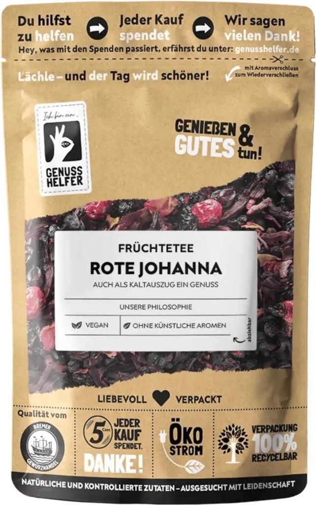 Rote Johanna Früchtetee, lose, lecker aromatisch für entspannte Momente, ohne künstliche Zusatzstoffe, 100g