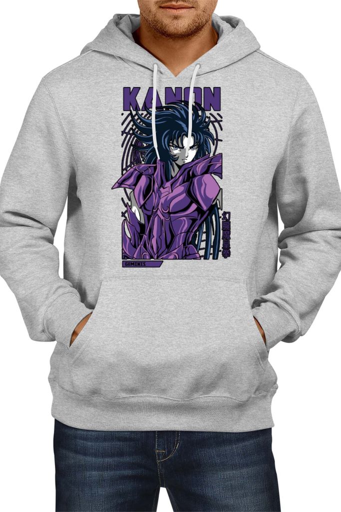 Herren Kapuzenpullover Japan Animation Manga Anime Comics Saint Anime Seiya Gemini Kanon Gemini Kanon, Man XL / Grau