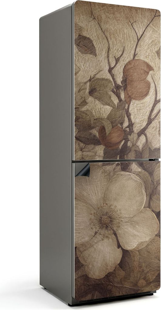 Verblasstes Blumenarrangement – Magnetische Kühlschrank Abdeckung – Dekorfolie magnetisch Küche – Kühlschrank Magnet Deko – selbstkleben...