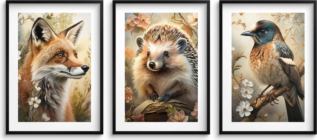 Poster für Kinder mit Tieren Bilder fürs Kinderzimmer 50x70