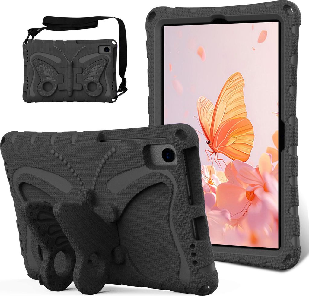 Kinder Hülle für Lenovo Tab M10 Plus 2nd Gen 2020/Tab K10 2021 10,3" Leicht Stoßfeste EVA Kindgerechtes Schutzhülle mit Schultergurt, Schmetter...