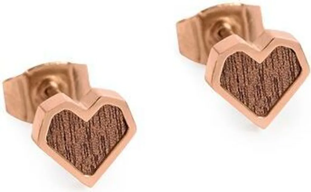 Orecchini da donna BeWooden con dettaglio in legno Rea Orecchini Cuore universale