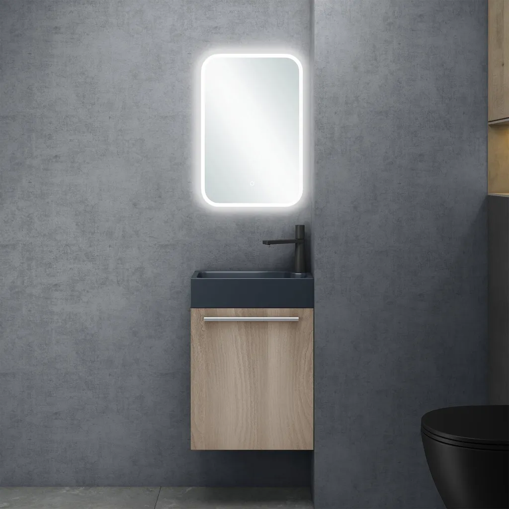 Meuble lave-mains compact 46cm pour petites salles de bain et WC Pisa