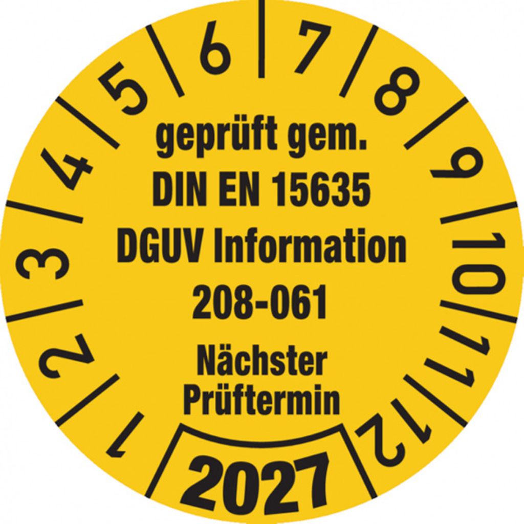 Dreifke Jahresprüfplakette, DGUV Information 208-061, Ø 30 mm - 30 mm Folie ...