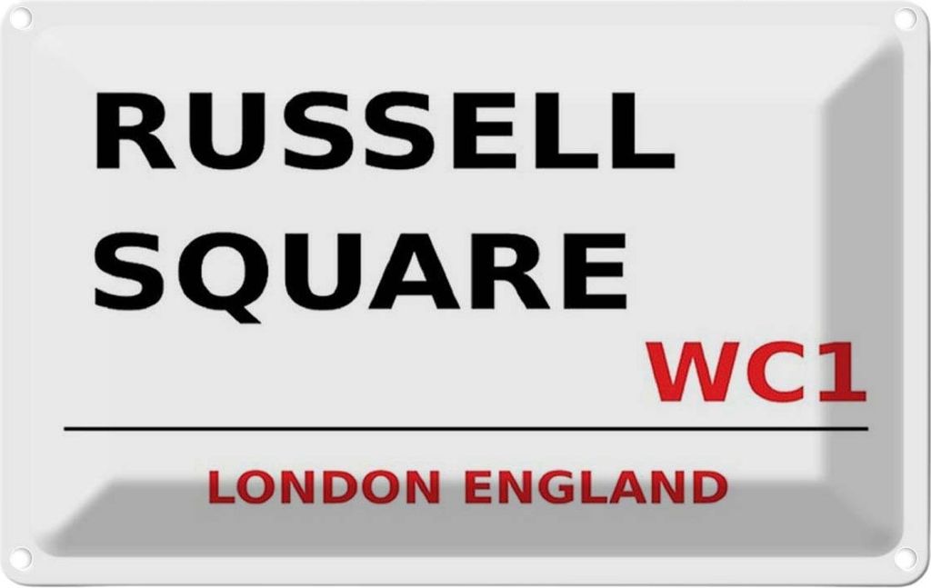 vianmo Blechschild 20x30 cm England Russell Square WC1 Abenteuer Reisen Urlaub