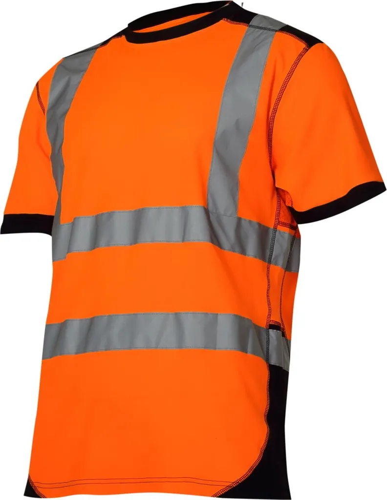 T-shirt haute visibilité Ce orange noir 2XL respirant pour chantier