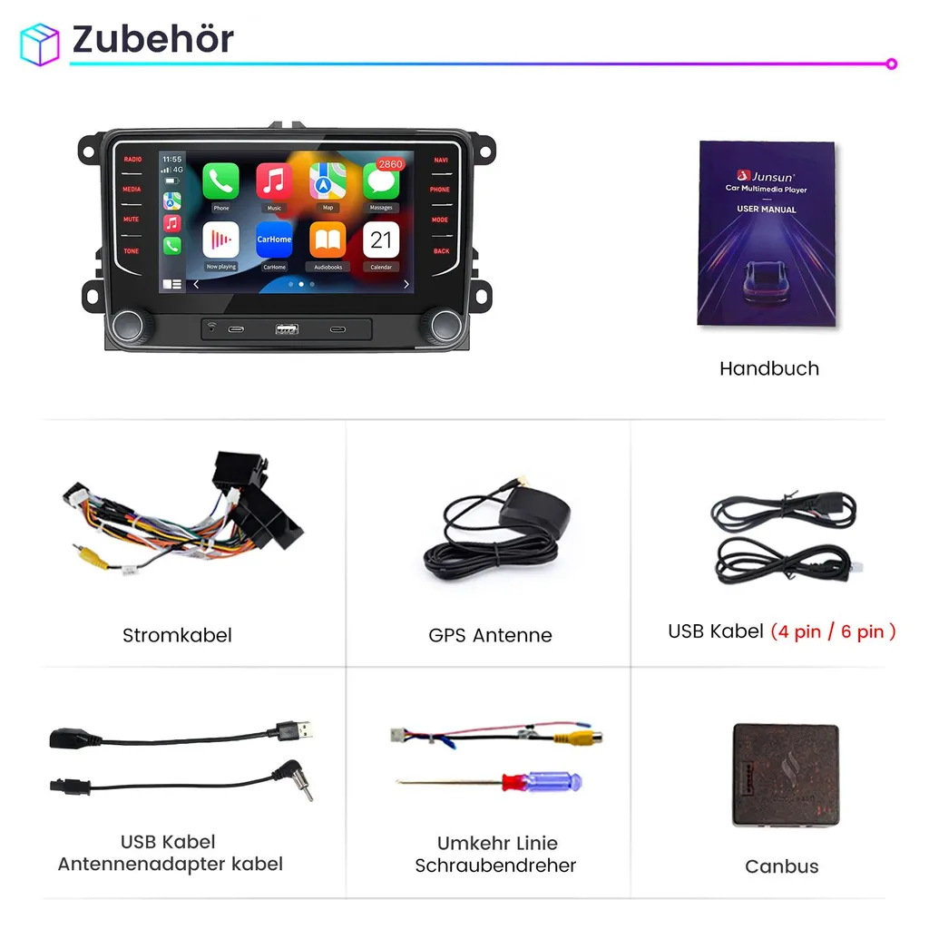 Offerta Autoradio Android 128GB VW Golf Passat CarPlay Wireless GPS - 4