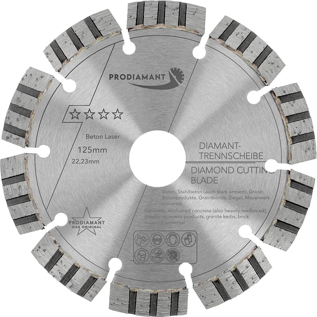 PRODIAMANT Diamanttrennscheibe 125mm Beton Laser Turbo B711