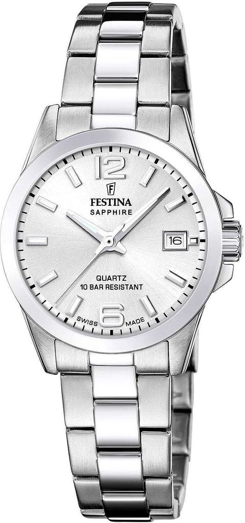 Festina Damen-Uhr Swiss Made Analog Quarz Edelstahl-Armband F20049/1