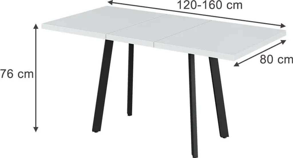 Grande table à manger extensible Vicco Tisko design bicolore 160 cm - 3