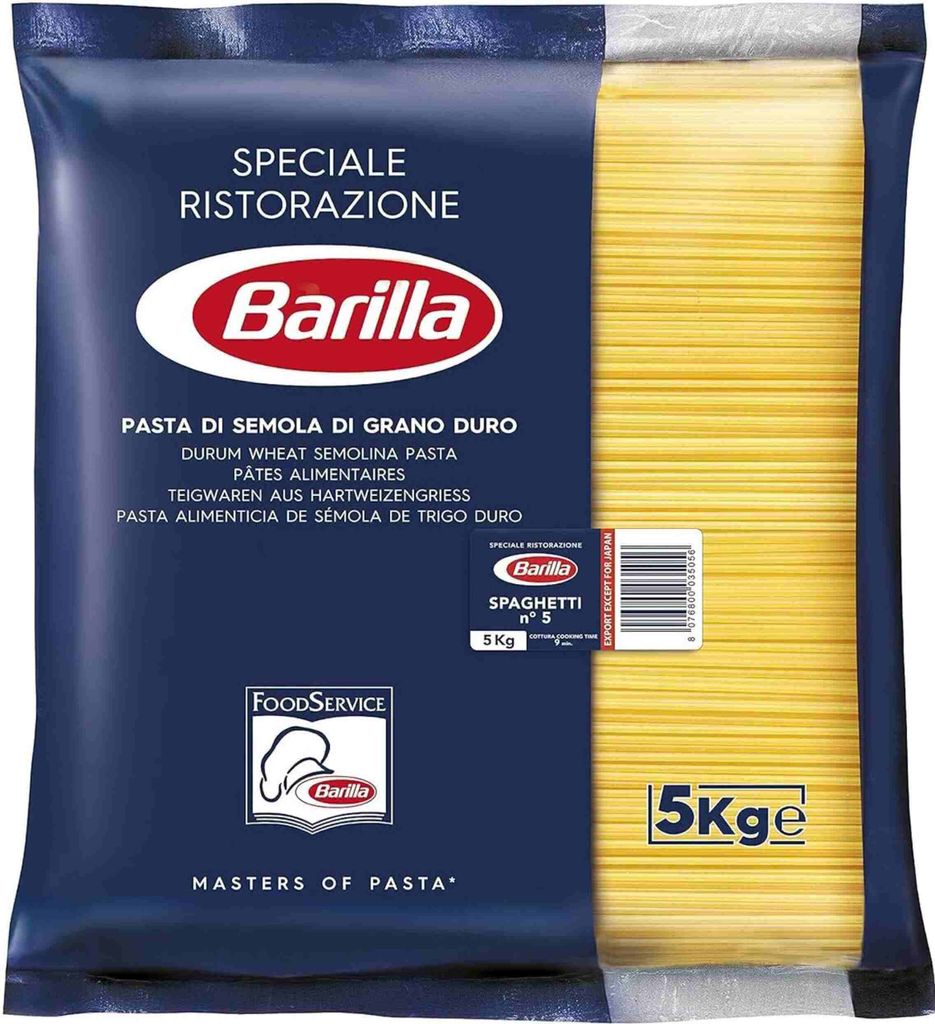 Barilla Spaghetti Nr. 5 Großpackung 5 kg. Produktbild 