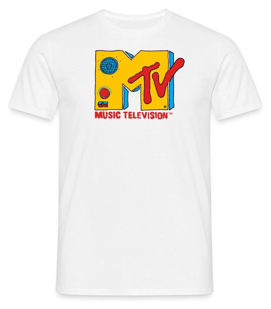 Spreadshirt MTV Music Television Radio-Logo Männer T-Shirt, 4XL, Weiß