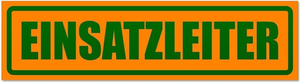 Kiwistar - Autoaufkleber - Orange - Grün - 20 x 5,3 cm - Einsatzleiter invertiert - Hinweis Aufkleber Sticker für Auto, Kfz, Fahrrad, PKW, LKW